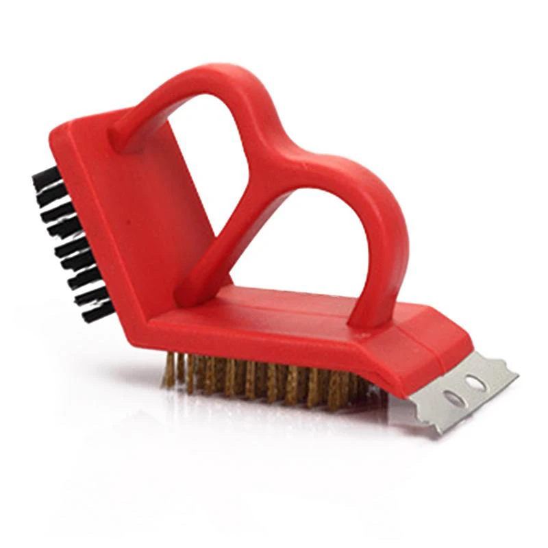 3 в 1 Бытовая многофункциональная щетка для чистки барбекю плита гриль из медной