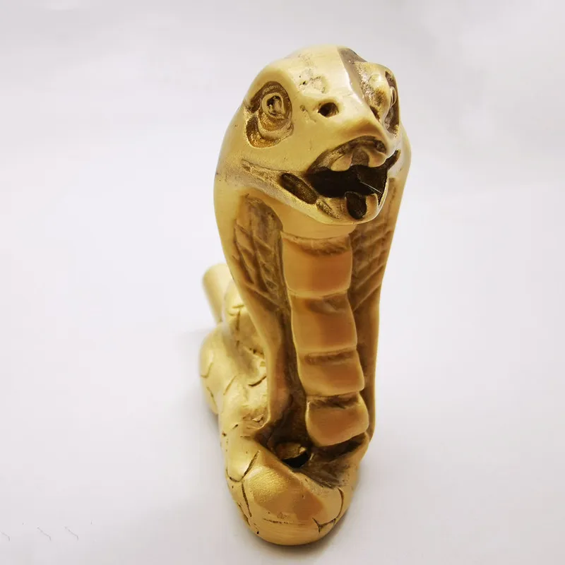 Латунная ручка Змея король роскошная цельная Золотая дверная в форме животного