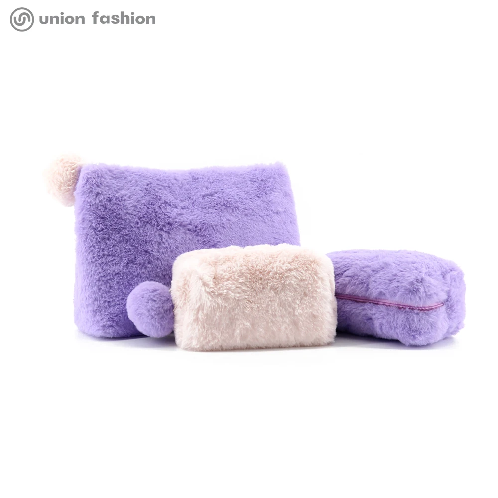 

Union Fashion Purple Furry Cute Beauty Makeup Sets Women Cosmetic Bag For Girls