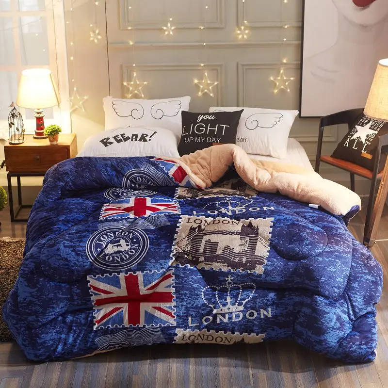 2021 Новое зимнее одеяло с рисунком Фламинго плотные теплые белые ворсинки из