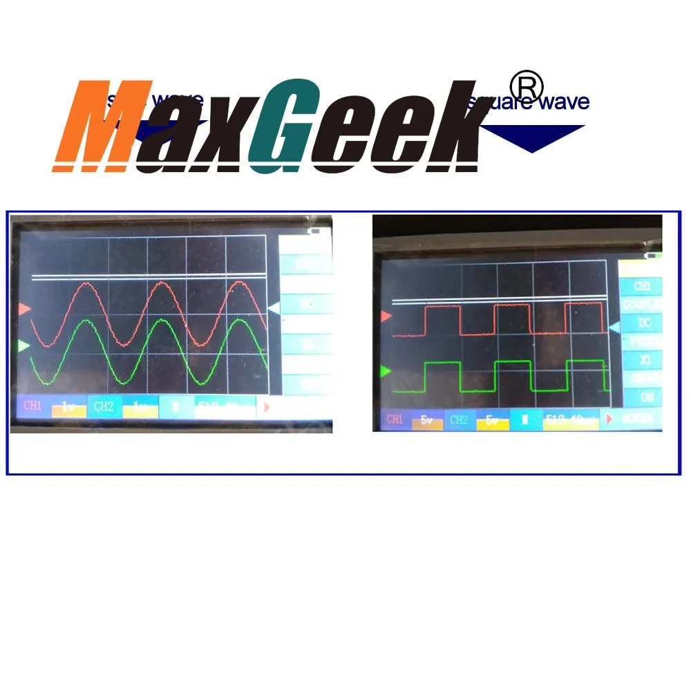 Maxgeek WG100 портативный генератор сигналов 10 мкс/с двухканальный синусоидальный