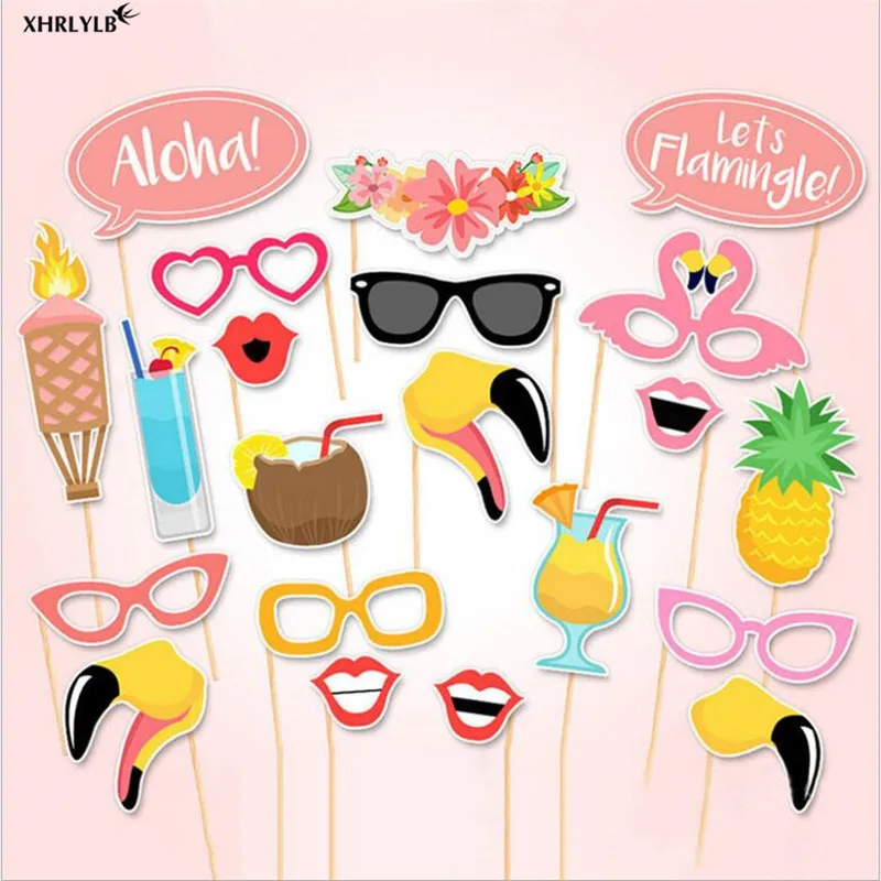 

XHRLYLB, 21 штука, гавайский фламинго, фото, реквизит, серия вечеринка по случаю Дня рождения, праздник, товары для вечеринок, свадебное украшение...