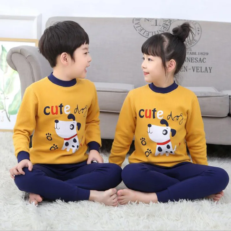 1 комплект детский термальный нательный костюм трехслойная стеганая одежда для