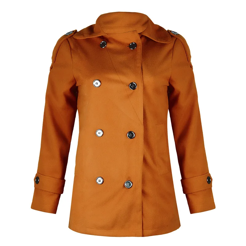 

2020 Autumn Winter Women's Wear New European And American Slim-Fitting Temperament Lapel Double-Breasted Wool Suede Coat Coat