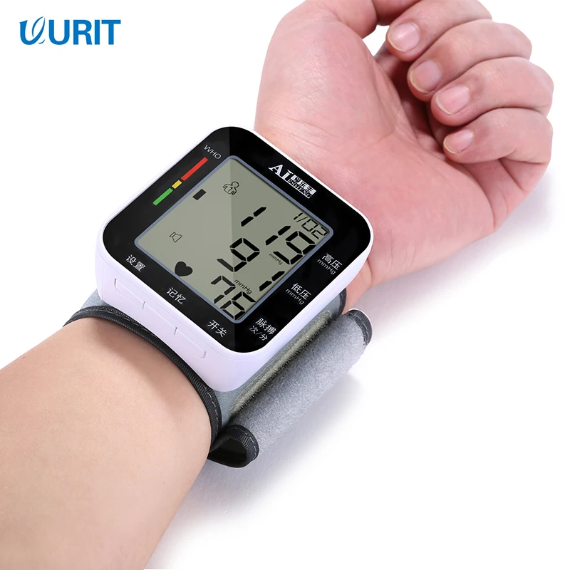 

Wrist Blood Pressure Monitor Medical Pulse Heart Rate PR Voice Cuff Health Care Tonometer Sphygmomanometer LCD Digital BP Meter