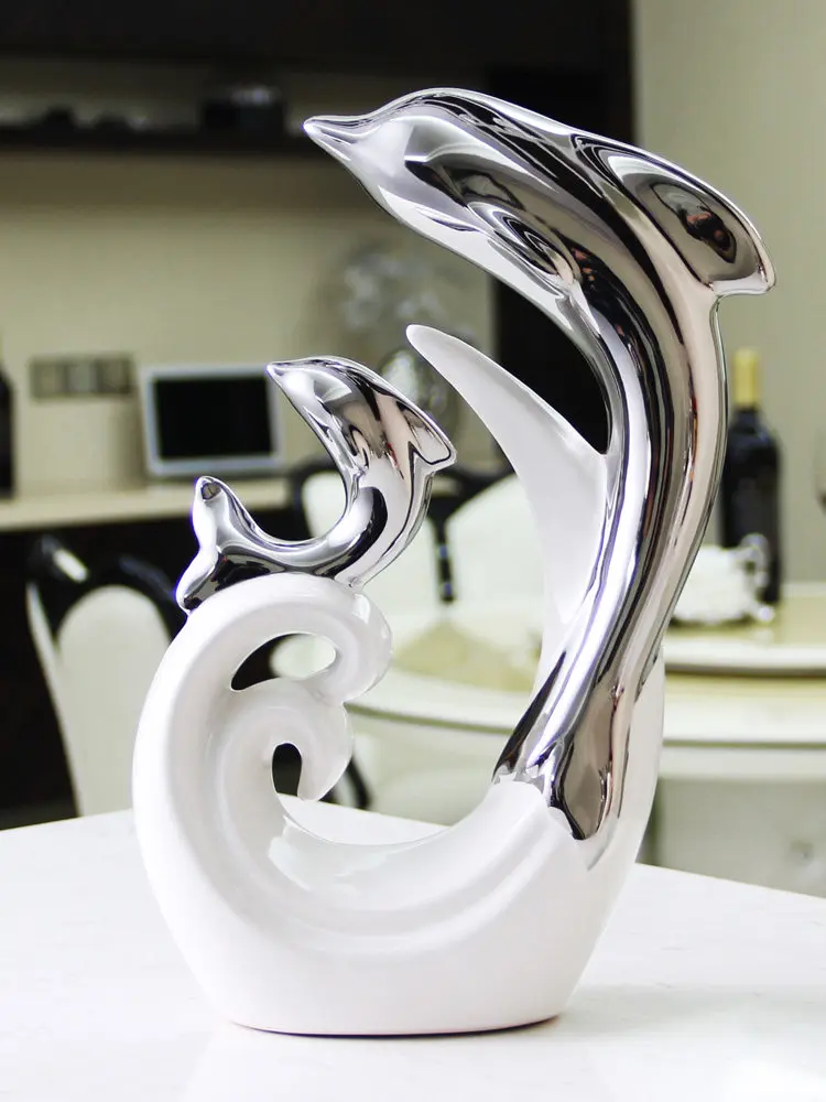 Современная керамика Дельфин украшения гостиной дома настольные статуэтки