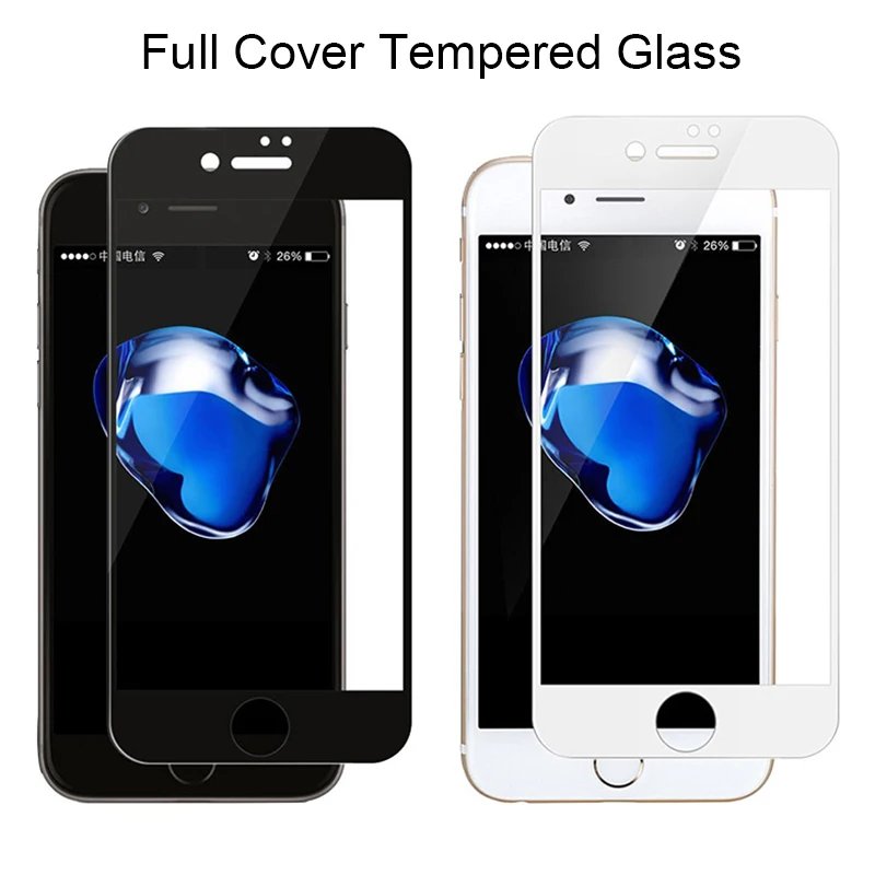 

Black Screen Protector on the for iPhone 7 Tempered Glass for iPhone X Xs Max Protective Glass for iPhone 11 Pro 8 6 6S Plus XR