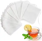 Одноразовые чайные пакетики из нетканого материала, пустые чайные пакетики с вкладышами для заварки чая, пищевые чайные пакетики на шнурке, 100 шт.
