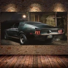 Настенная картина, Картина на холсте 1968 Mustang GT Fastback, классические автомобильные постеры и принты для гостиной, Декор, Куадрос без рамки
