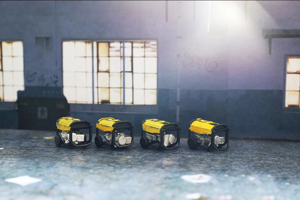 

1:64 Yellow Mobile Generator Charging Equipment Scene Ornament DIY Stereoscopic Dollhouse Decoration Diorama Model Miniature Toy