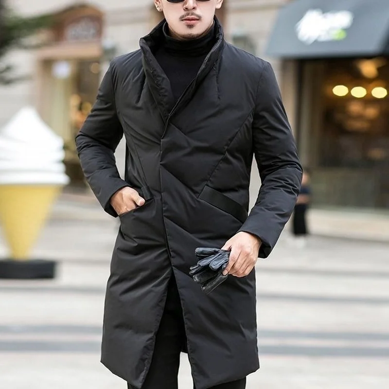 Parkas Men's Cotton Winter Korean Style Fashion Suit Mid-length Stand-up Collar Warm Youth Jacket Men Clothing  Winter Jacket