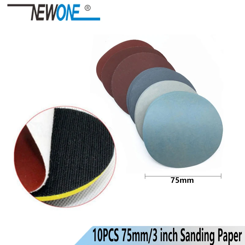NEWONE 10 шт./компл. 75 мм 3 ''/3 дюйма зеркальные диски Зернистость 40 ~ 1200 для