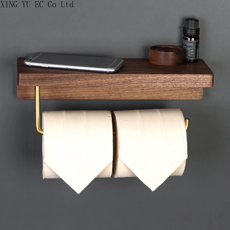 

Punch-free Solid Wood Toilet Roll Holder Nordic Toilet Tissue Holder Roll Tissue Box Toilet Paper Toilet Paper Shelf Decoration