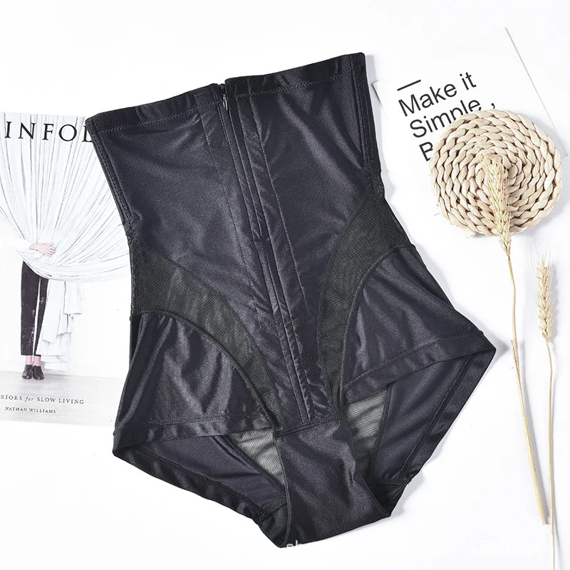 

postpartum high waist zipper body shaping pants large size hip and abdomen pants traceless beauty underwear slimming and shaping
