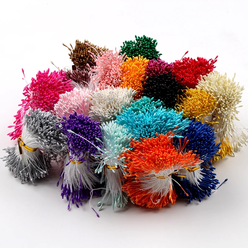 400pcs mini flower stamen artificial pearl pistil for Wedding Cake Gift Box Decoration DIY Floral Craft 20 colors optional|Искусственные
