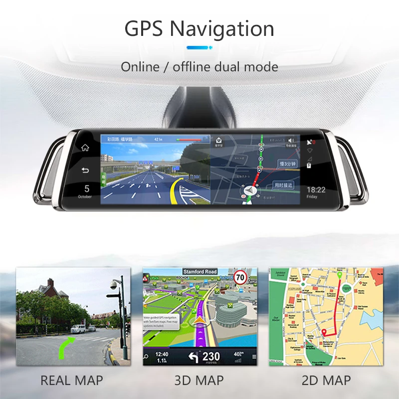 Jansite 10 &quot4G 3G сенсорный экран Автомобильный видеорегистратор Android 5 1 GPS