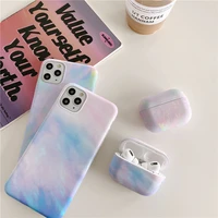 watercolor marble case for iphone 11 11pro 12 12pro max x xr xs 7 8 plus for airpods 1 2 pro earphone case cover