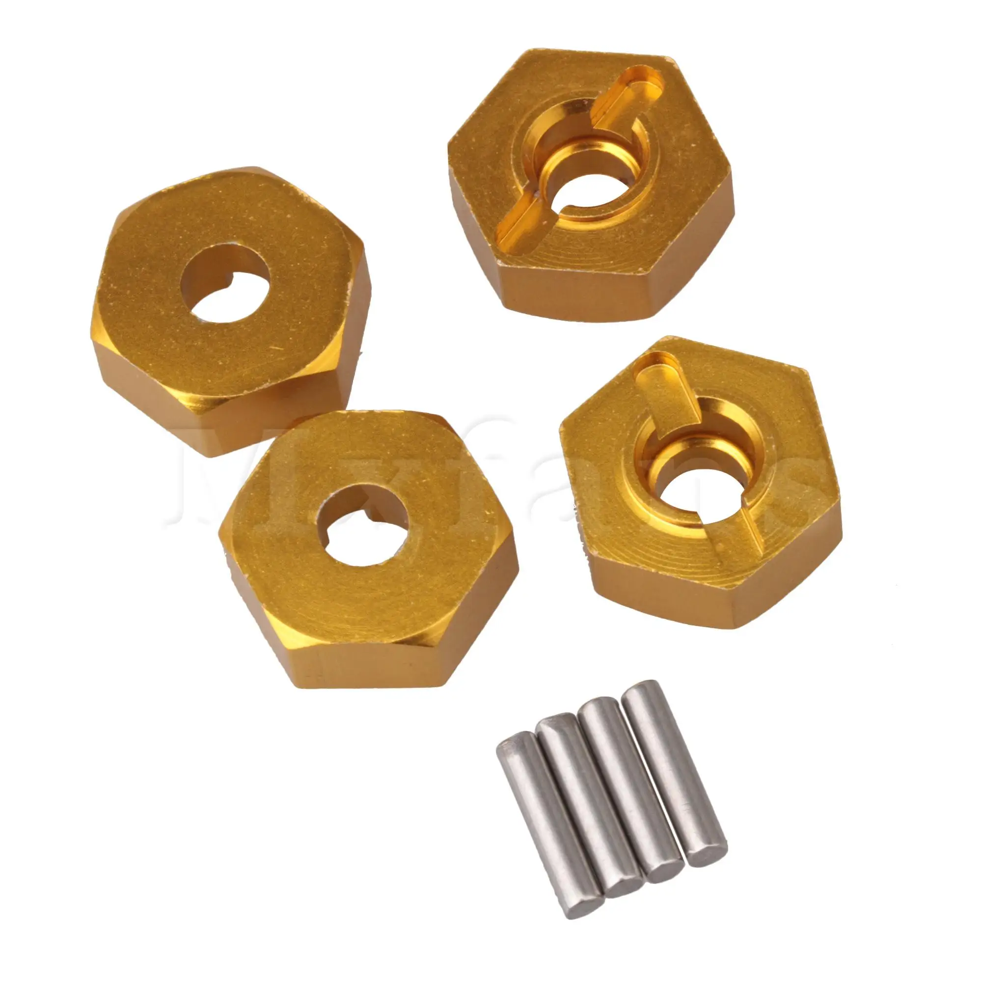 Mxfans 4 шт RC1: 10 сплав обновление желтое колесо Hex Hub для модели автомобиля 122042|wheel