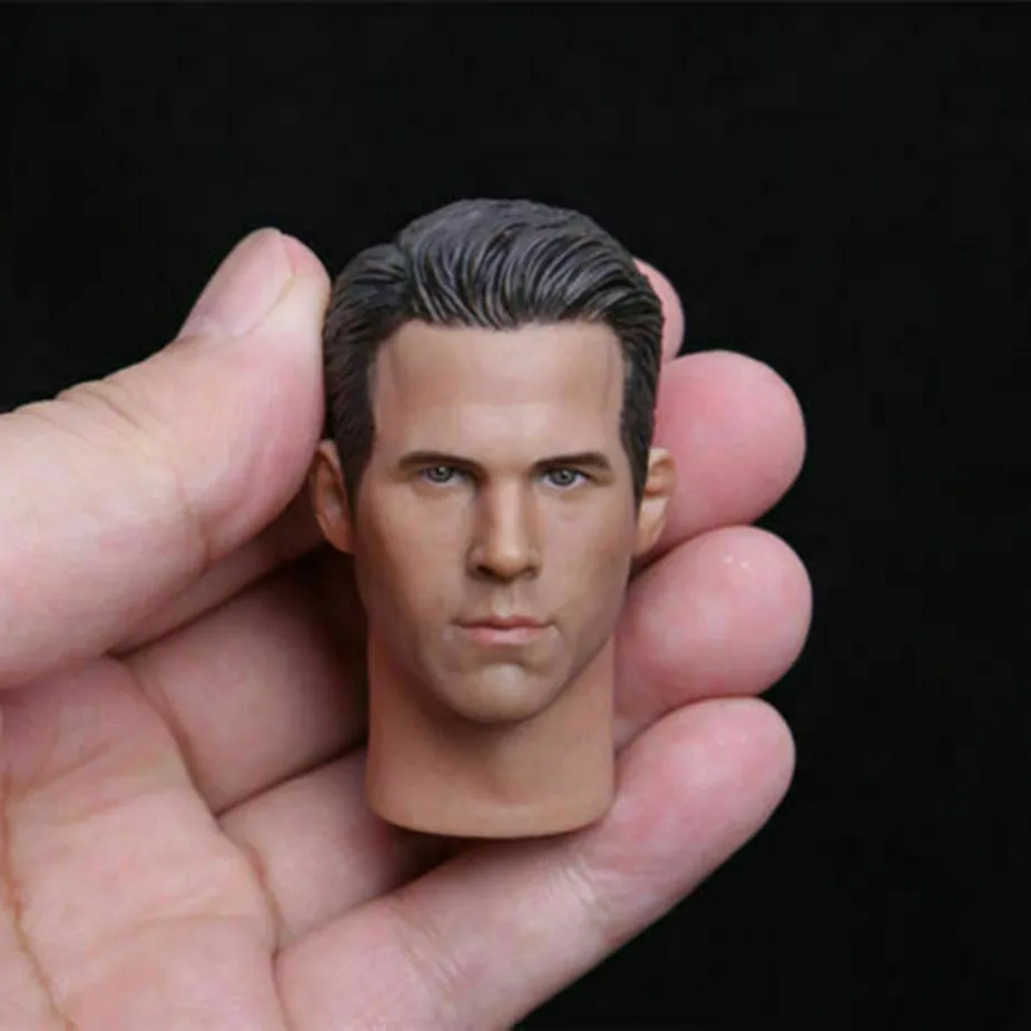 1:6 Deadpool Ryan Reynolds Head Sculpt Carving fit 12'' Figure Body Toy  Fighter model doll head carving DIY