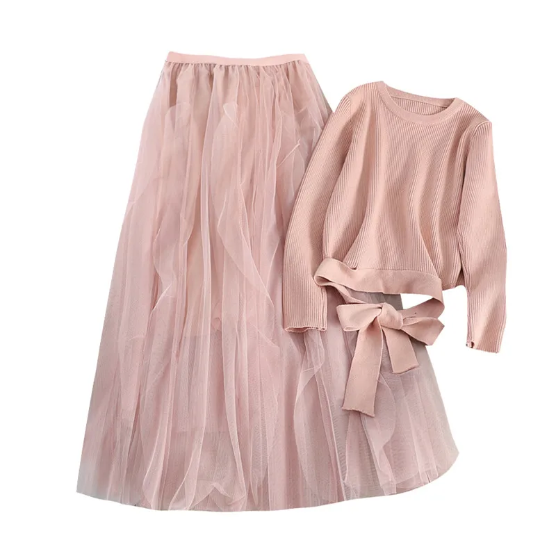 Женский свитер с длинным рукавом яркий винтажный из двух предметов со шнуровкой