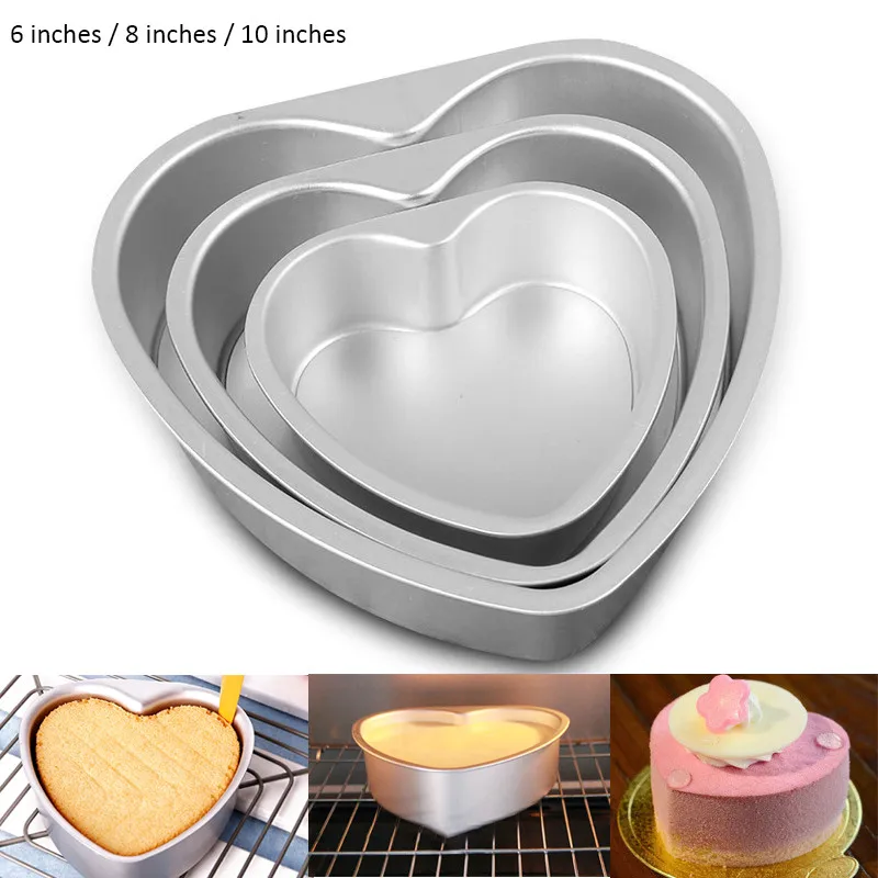 Non-Stick Love Heart Shape Aluminum Alloy Chocolate Cake Mold Baking Pastry Molds DIY Pan Bread Tray | Дом и сад