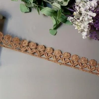 3 yards brown flower lace trims for dress costume trimmings applique home textiles ribbon diy crafts sewing lace fabric 2 cm