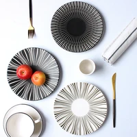 geometric pattern dinner plate ceramic printing dish creative pasta dessert dishes and plates pratos de jantar