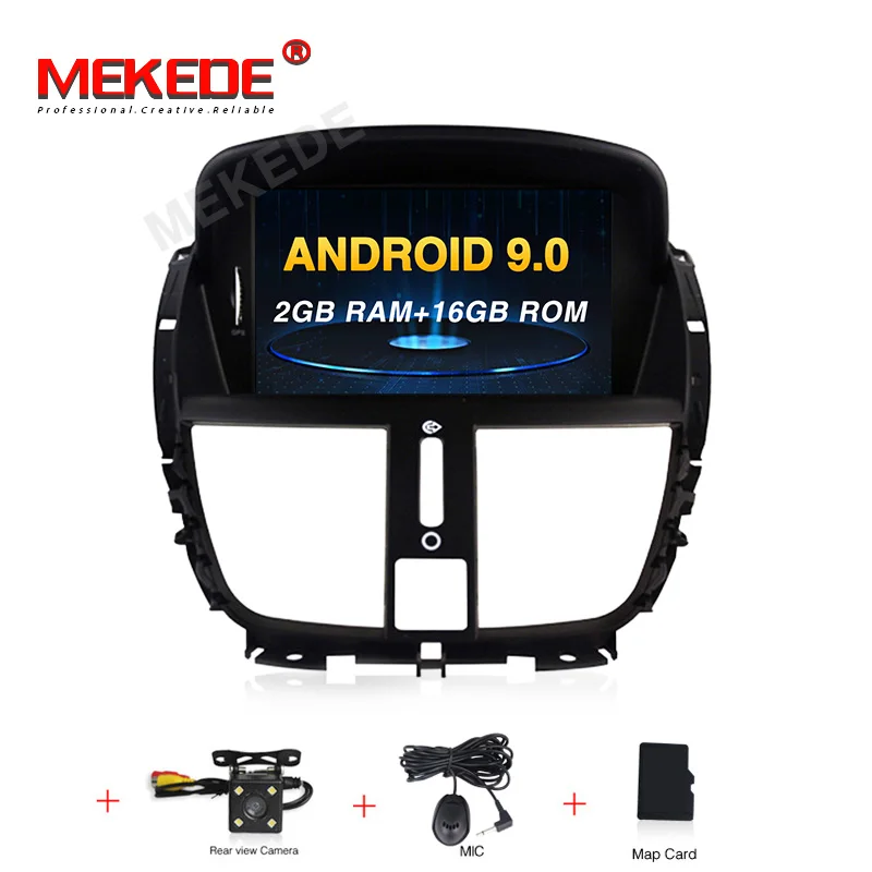 1din 8 ядерный 4G Android 9,0 автомобильный Радио dvd-плеер мультимедиа для peugeot 207 207CC 2007- авто аудио gps Камера просмотра wifi BT - Цвет: 16G add camera