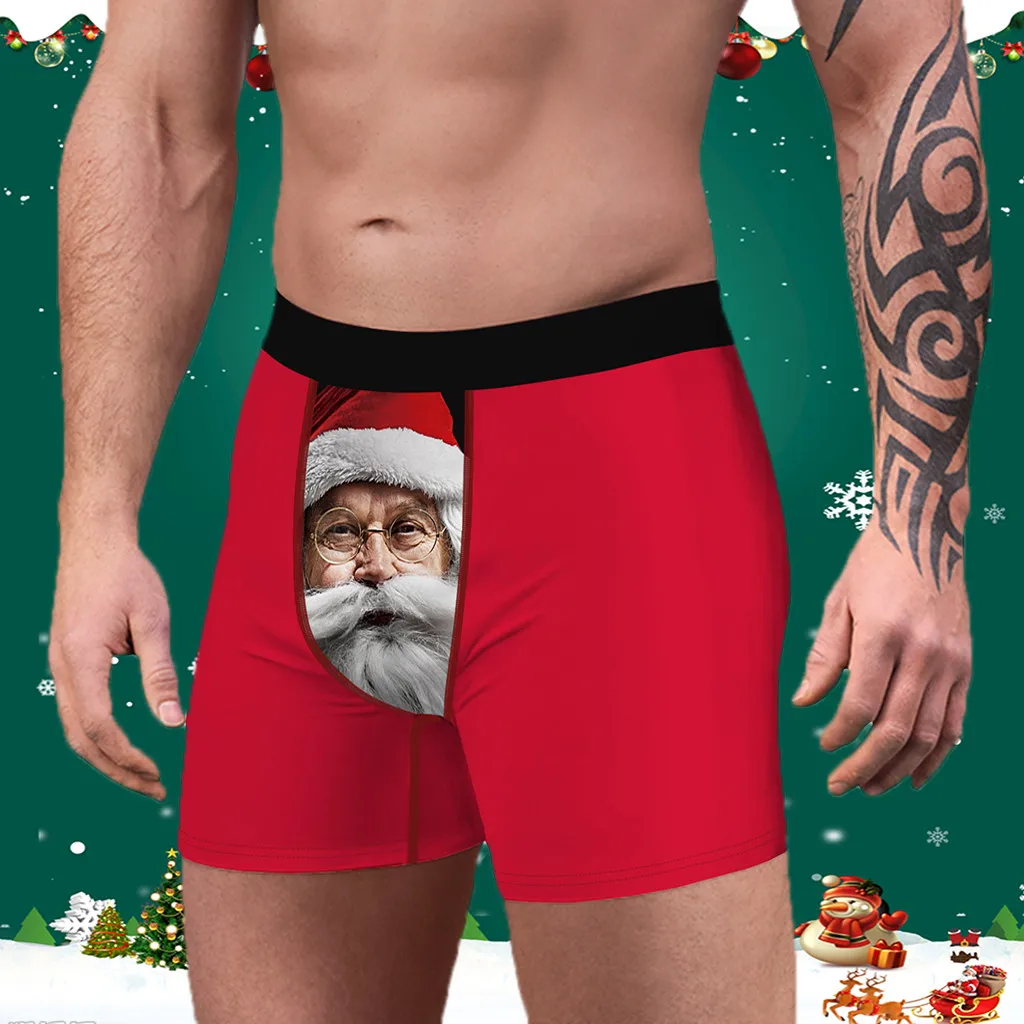 Мужские боксеры chritmas новое Брендовое Мужское нижнее белье Homme Boxershorts мужские
