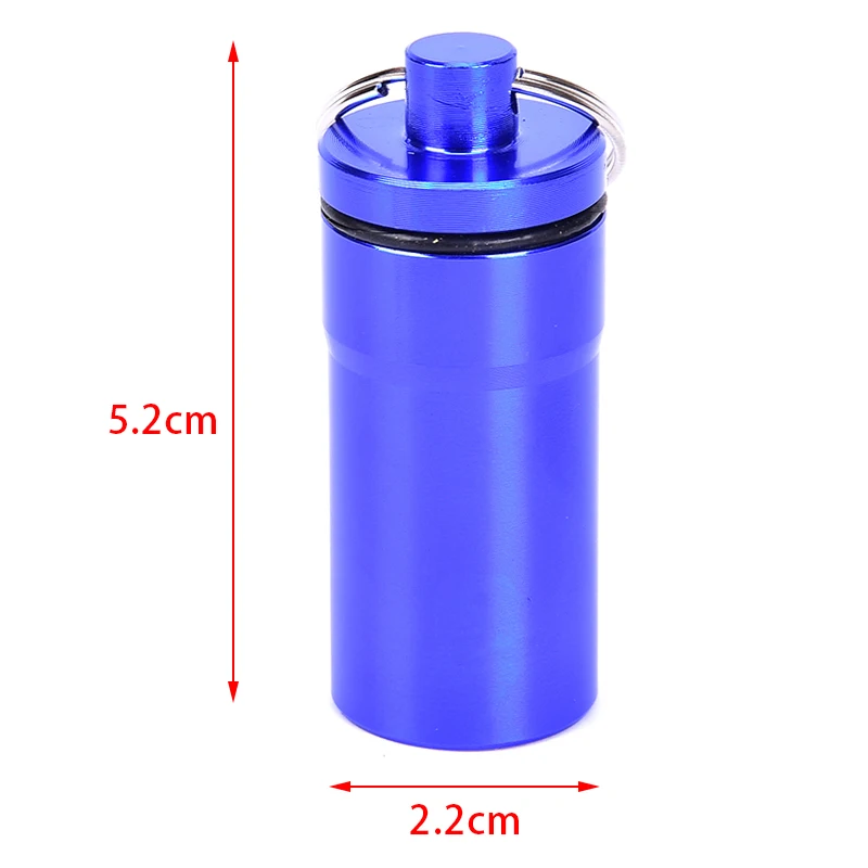 

1PCS Portable Travel Pill Medicine Box Case Waterproof Container Keychain Tools Capsule Bottle Key Ring Chain Medicine Box