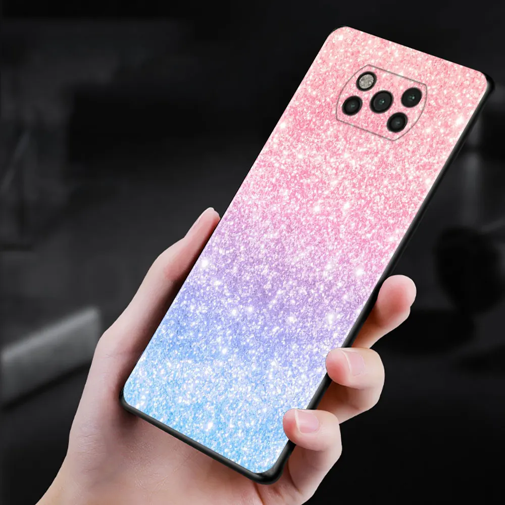 phone case for xiaomi poco x3 pro f3 x3 gt m3 x3 nfc f1 m3 pro 5g f3 gt silicon fundas pink bling glitter glod shining flash free global shipping
