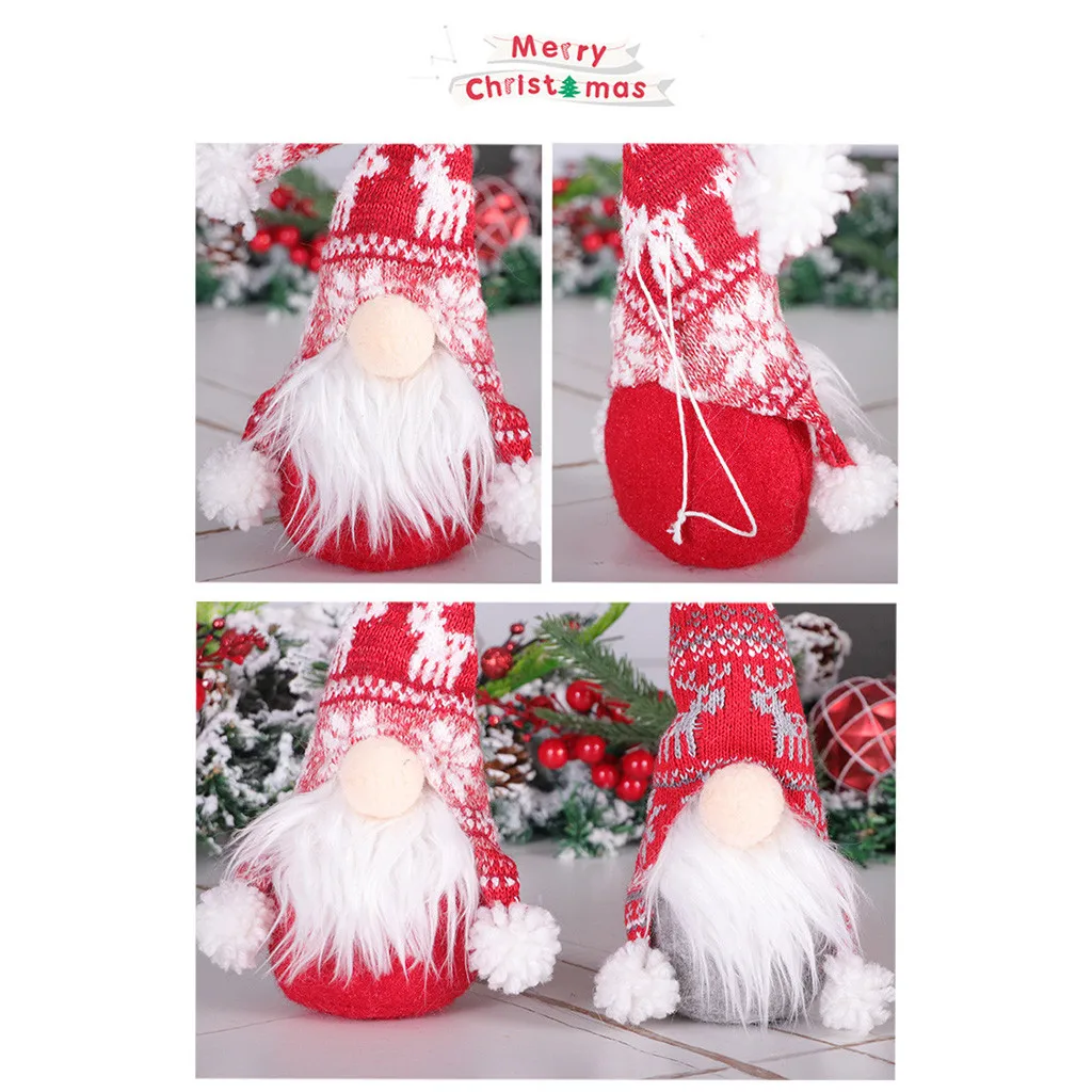 

Christmas Decoration Gifts Rudolph Forest Elder Ornaments Knitted Cloth Santa Dolls Without Legs And Faces Cotton Toy