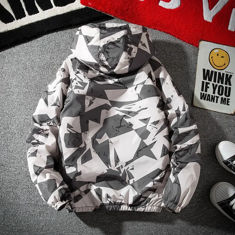 Camouflage and Cotton Couple Wear Tooling Jacket Harajuku Style Bf Fashion Jacket for Young Men and Women Winter Coat