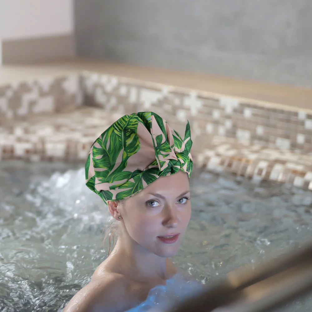 

Adjustable Shower Cap Elastic Bow Hair Wrap Cap Reusable Girl Hat