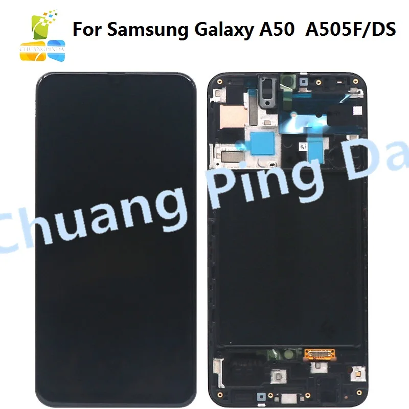 Super amoled для Samsung galaxy A50 A505F/DS A505F A505FD дисплей с рамкой сенсорный экран дигитайзер в