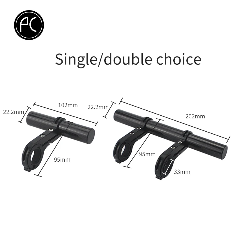 Alloy Carbon Fiber Bike Handlebar Extended Bracket for Bicycle Headlight and Computer Mounting, MTB/Road Bike Support image 2