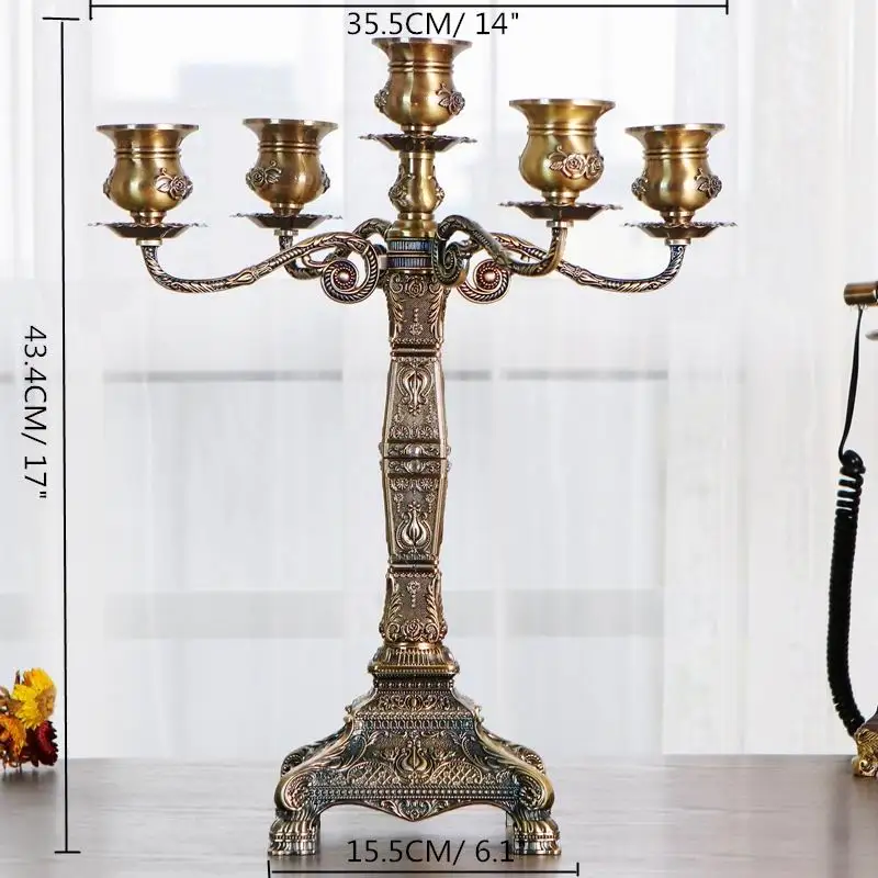 Блестящие Роскошные подсвечники с 5 ручками свадебный подсвечник украшения