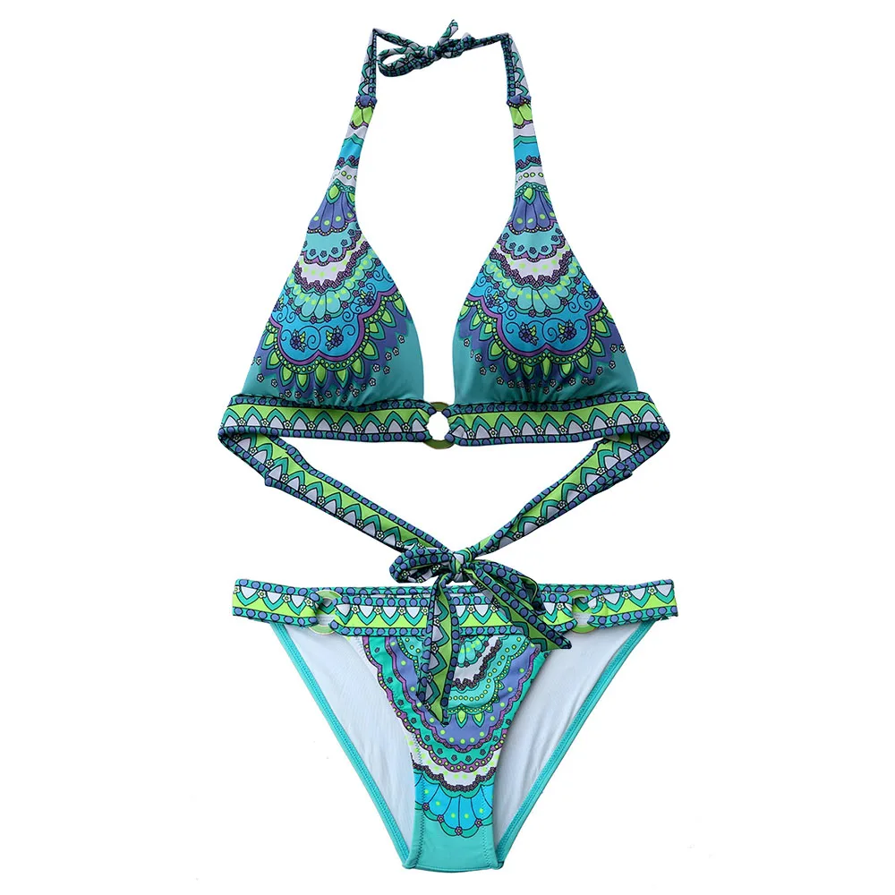 Летний сексуальный купальник дизайнерский женский бикини для девушек синий с