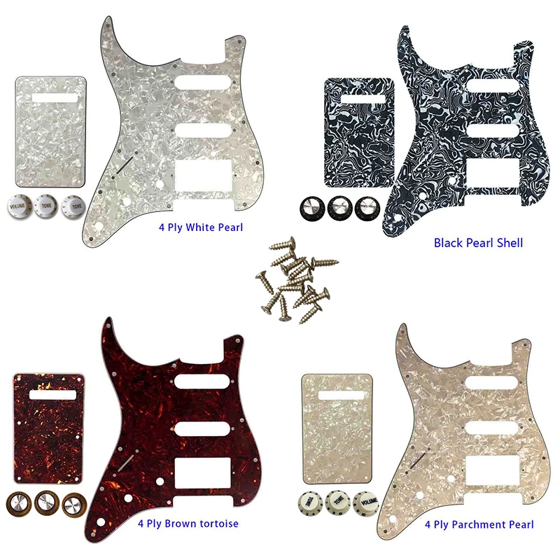 

Guitar Parts -For Left Handed USA/Mexico Fd Strat 72'11 Screw Hole Standard Hss PAF Guitar Pickguard & Back Plate & Control Knob