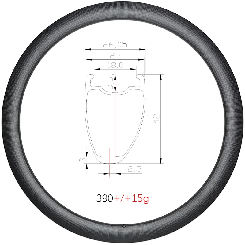 

SPDSF 390g 700C 42mm deep road disc carbon rims clincher tubeless Asymmetric 25mm wide 18mm inner UD 3K 12K 20H 21H 24H 28H 32H