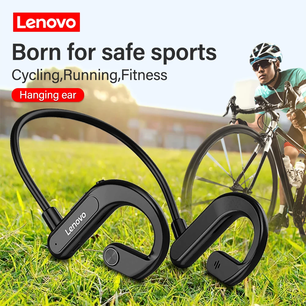 Bluetooth-наушники Lenovo X3 с костной проводимостью, спортивные беспроводные наушники, водонепроницаемая гарнитура для бега, стерео гарнитура с микрофоном - изображение