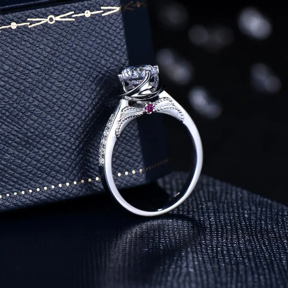 LASAMERO Milgrain натуральный рубин цветочные акценты 1.00CT блестящая огранка 6 5 мм