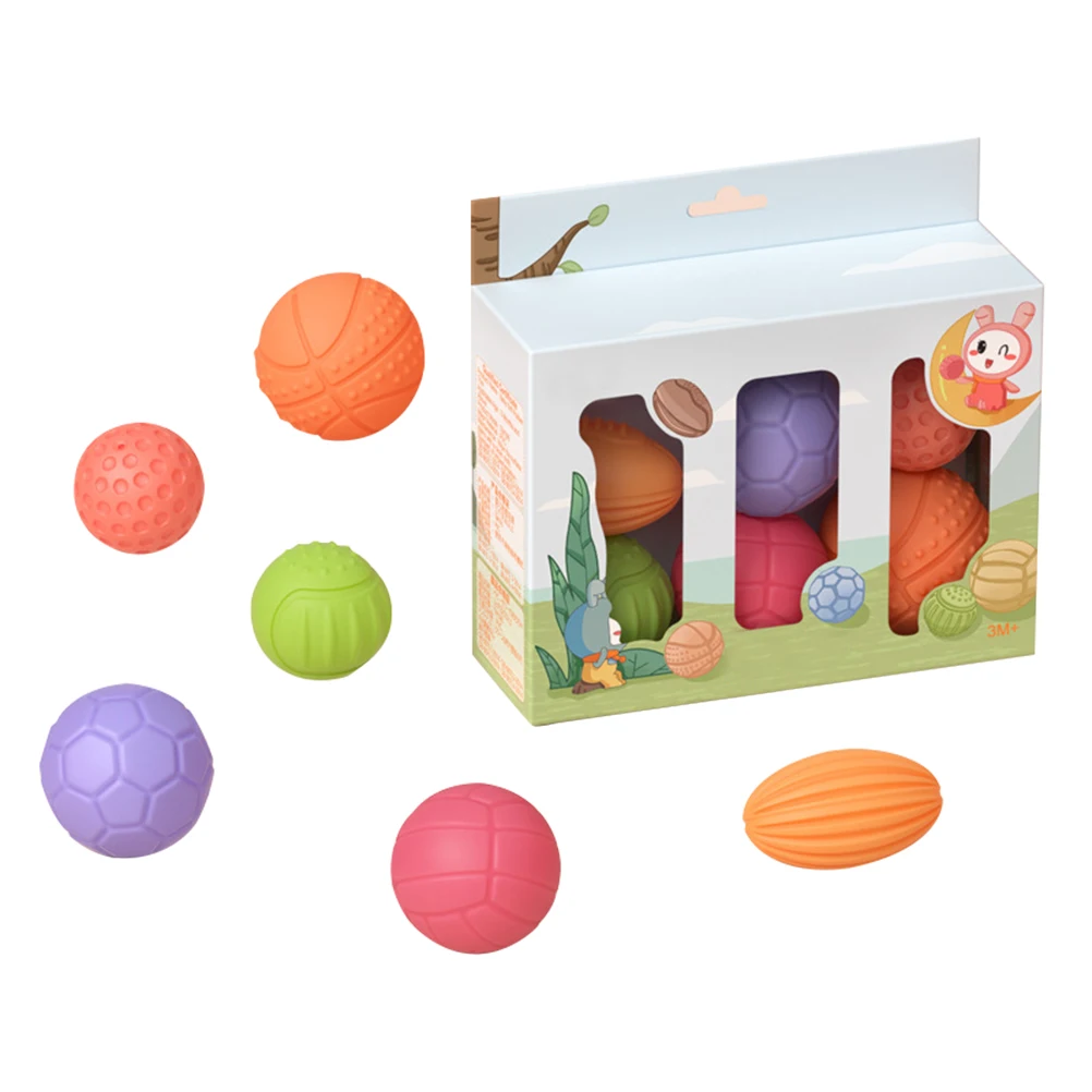 

6Pcs Baby Touch Hand Ball Toys PVC Textured Hands Touch Ball Baby Sensory Toys Ball Montessori Toys Hand Ball Toy For Children