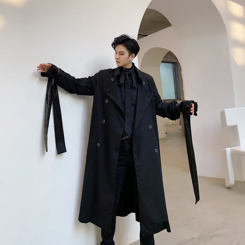 Мужской винтажный двубортный Свободный Повседневный тренчкот для мужчин и