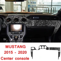 for ford mustang 2015 2020 carbon fiber dashboard panel decoration patch car stickers forged pattern interior accessory