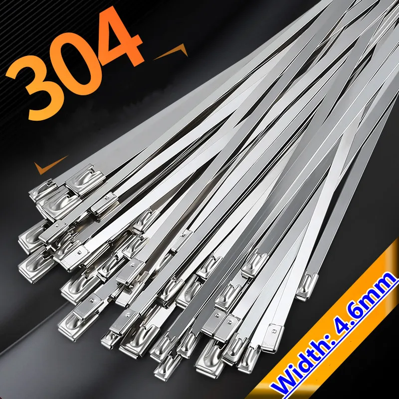 

Stainless steel metal cable ties, 304# steel wire ties, winding exhaust pipe ties, wiring accessories, cable organizer 20PCS/bag