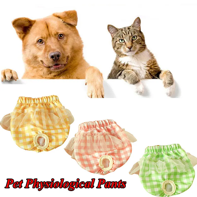 

Female Dog Shorts Panties Menstruation Underwear Briefs Plaid Pet Physiological Pant Diaper Sanitary Washable