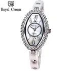 Керамические женские часы, японские кварцевые часы с закрепкой-крапаном, часы с кристаллами, модные часы с браслетом, роскошный подарок для девушек, коробка с Королевской короной