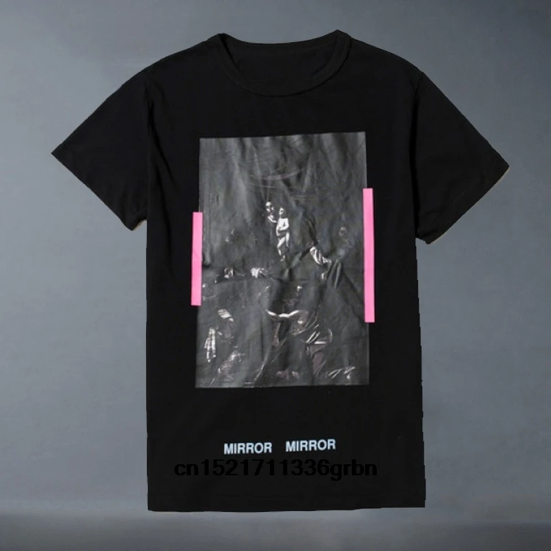Мужская футболка новые модные топы с графическим принтом Virgil Abloh Caravaggio черный
