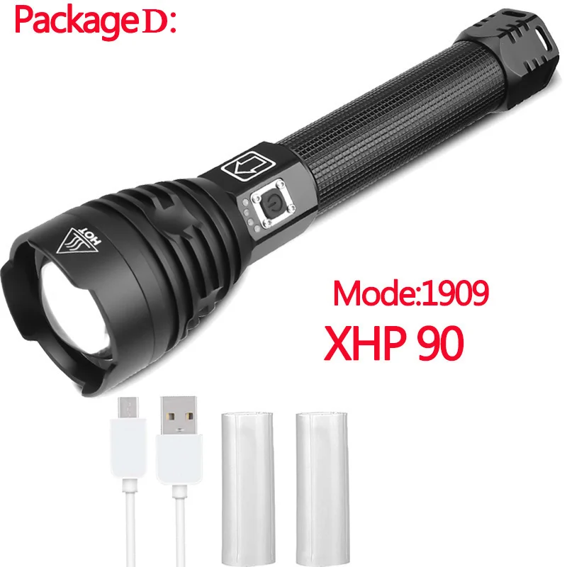 Litwod Z90 XHP90 XHP50 мощный светодиодный светильник-вспышка, мощный фонарь, тактический светильник-вспышка для охотничьего кемпинга 26650/18650 с батареей - Испускаемый цвет: Package D